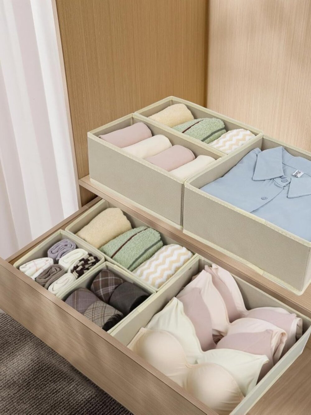 12 Pack Foldable Drawer Organizers & Dividers for Clothing, Socks, Baby Items - Picture 6 of 7